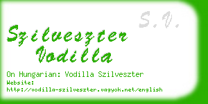 szilveszter vodilla business card